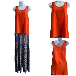 NEW! Orange semi-sheer tunic tank M